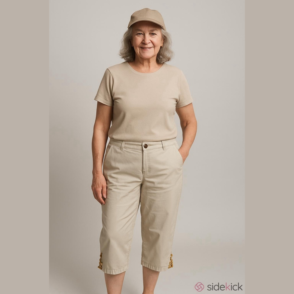 EUC Ruby Rd. Beige Capris with Embellished Cuffs, Women’s Size 14